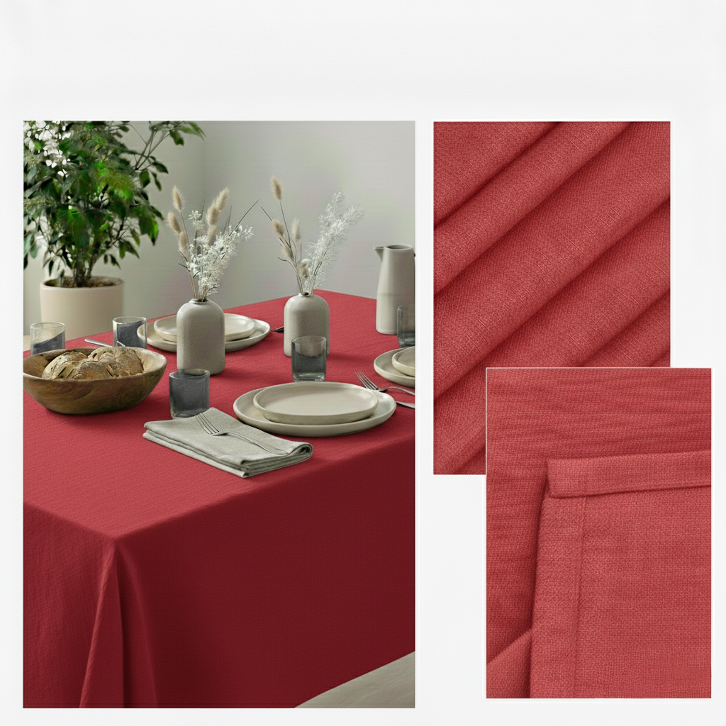 VIVORA Tafelkleed – Premium Polyester Tafellaken – 140×240 cm – Fire Red – Waterafstotend & Uitwasbaar