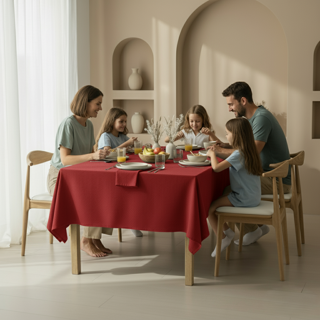 VIVORA Tafelkleed – Premium Polyester Tafellaken – 140×180 cm – Fire Red – Waterafstotend & Uitwasbaar