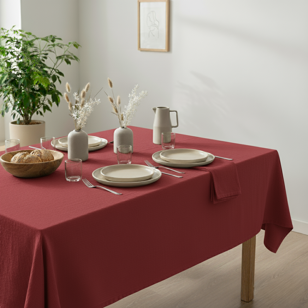 VIVORA Tafelkleed – Premium Polyester Tafellaken – 140×180 cm – Fire Red – Waterafstotend & Uitwasbaar