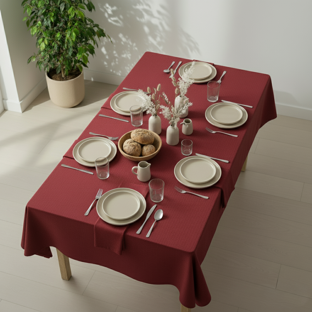 VIVORA Tafelkleed – Premium Polyester Tafellaken – 140×180 cm – Fire Red – Waterafstotend & Uitwasbaar