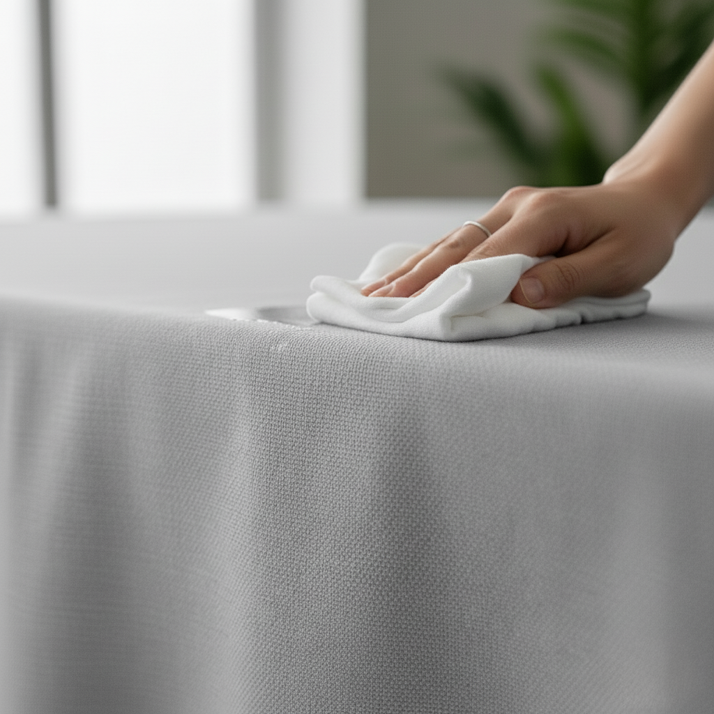 VIVORA Tafelkleed – Premium Polyester Tafellaken – Rond – ⌀140 cm – Fog Grey – Waterafstotend & Uitwasbaar