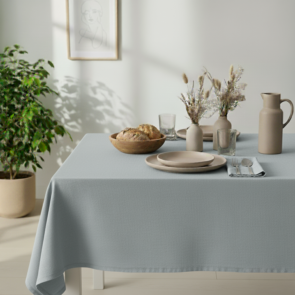 VIVORA Tafelkleed – Premium Polyester Tafellaken – 140×180 cm – Fog Grey – Waterafstotend & Uitwasbaar