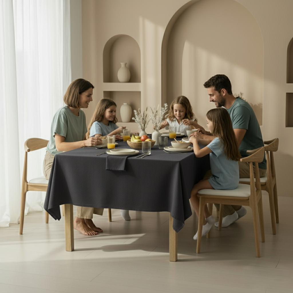 VIVORA Tafelkleed – Premium Polyester Tafellaken – 140×180 cm – Stone Grey – Waterafstotend & Uitwasbaar