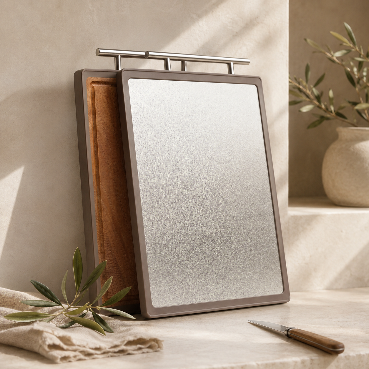 Snijplank 41×27 cm — Licht Bruin