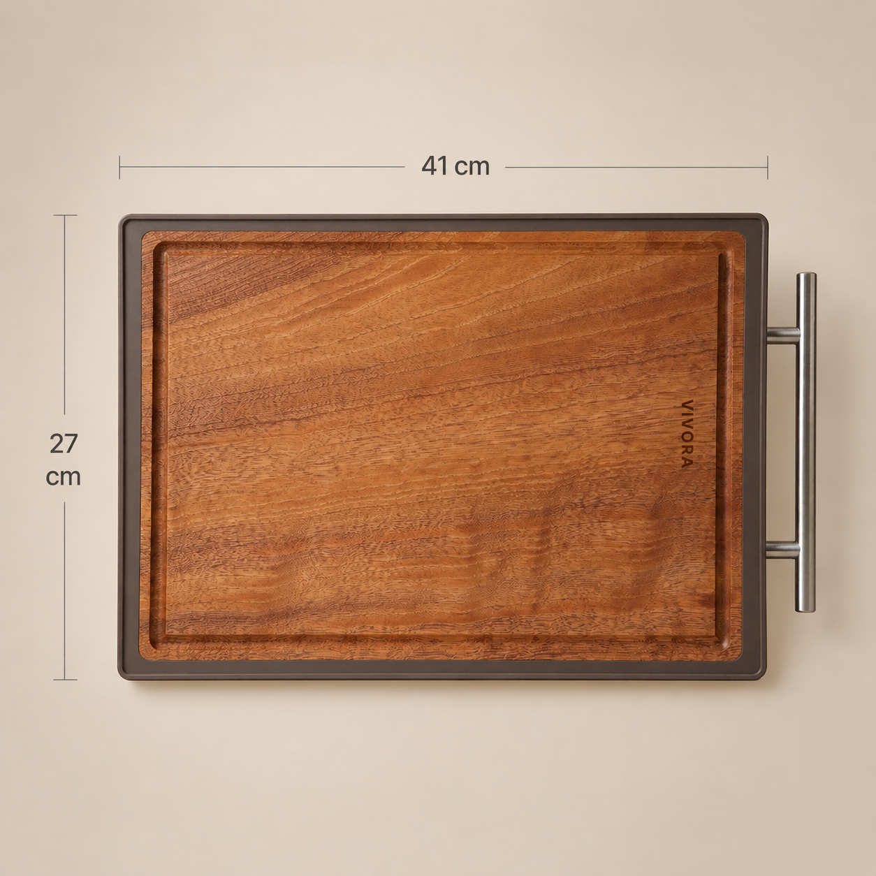 Snijplank 41×27 cm — Licht Bruin